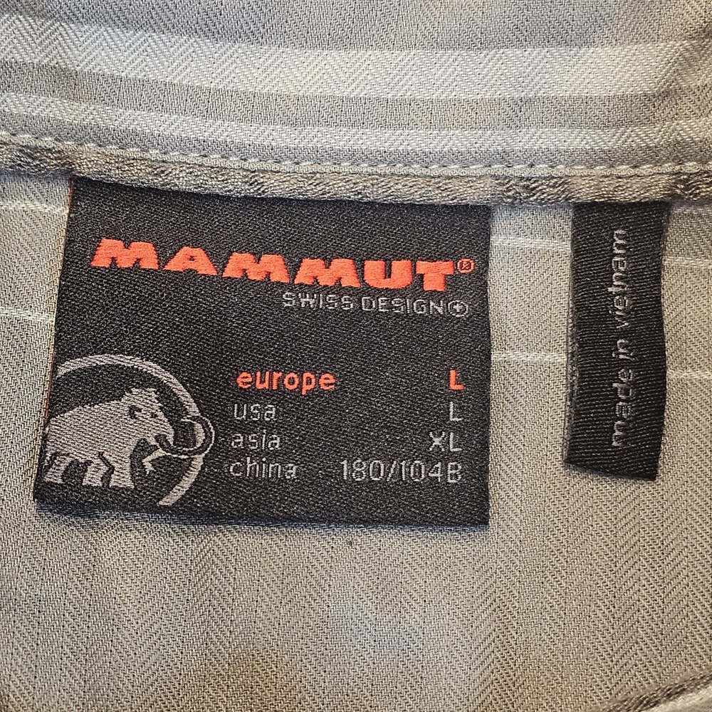Mammut #1030 - 0230 Mens SS Button Front Gray Striped Lightweight Size L - Picture 7 of 16